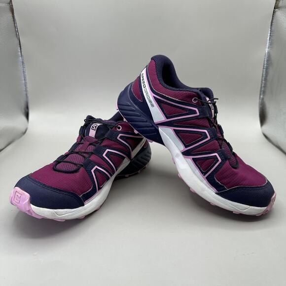 Salomon Speedcross Shoes Sneakers Girls Size 4 Trail Running Contagrip 412888 - Picture 5 of 9